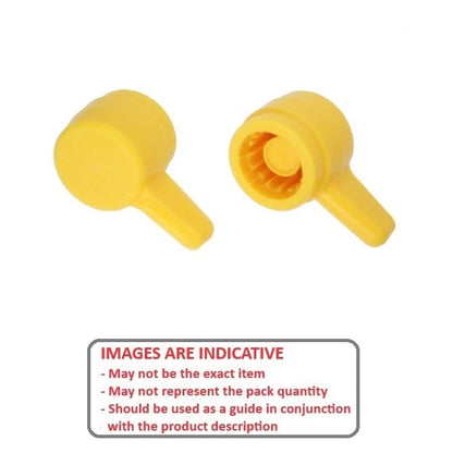 Thumb Knob    5/16  x 21.43 x 13.5 mm  - for Cap Screw Use Own Screw Plastic - Yellow - Press On Cap Screw - L Shape  - MBA  (Pack of 10)