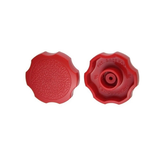 Thumb Knob    1/4 - Use Own Screw x 38.1 mm  - for Cap Screw Use Own Screw Plastic - Red - Press On Cap Screw - Rosette  - MBA  (Pack of 15)