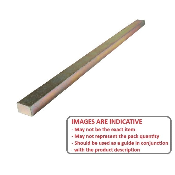 Rectangular Keysteel Length    7.938 x 12.7 x 300 mm  - Stock Length Carbon Steel Zinc Plated - Rectangular - Oversized - ExactKey  (Pack of 1)