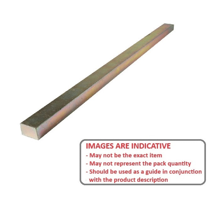 Chiave d'acciaio rettangolare Lunghezza 4.763 x 9.525 x 300 mm - Lunghezza stock Acciaio al carbonio zincato - Rettangolare - Sottodimensionata - Standard - ExactKey (confezione da 2)