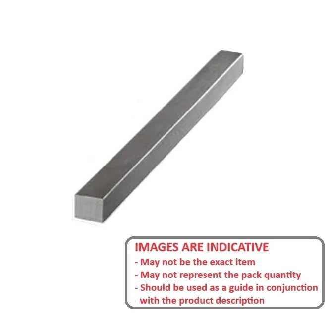 Square Keysteel Length    7.144 x 7.144 x 300 mm  - Stock Length Carbon Steel - Square - Undersized - Standard - ExactKey  (Pack of 1)