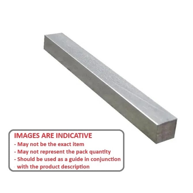 Square Keysteel Length    4 x 4 x 1000 mm  - Stock Length Stainless 303-304 - 18-8 - A2 - Square - Undersized - Standard - ExactKey  (Pack of 1)