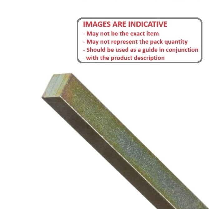 Keysteel carré longueur 3,175 x 3,175 x 300 mm - Longueur stock en acier au carbone zingué - Carré - Sous-dimensionné - Standard - ExactKey (Pack de 1)
