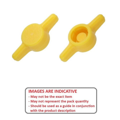 Thumb Knob    1/4  x 31.75 mm  - for Cap Screw Use Own Screw Plastic - Yellow - Press On Cap Screw - Tee  - MBA  (Pack of 75)