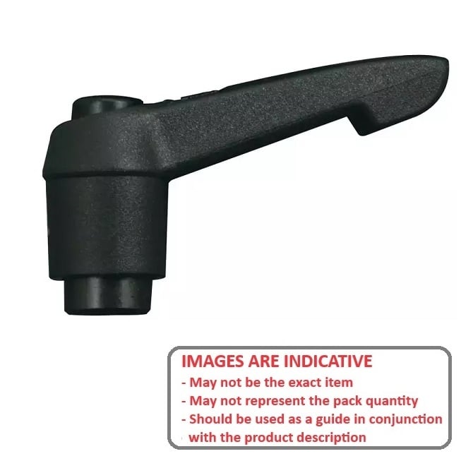 Adjustable Handle    M10x1.5 (10 mm Standard) - Plastic with Fireglass reinforcements x 95 mm  - Tapped and Reamed - MBA  (Pack of 1)
