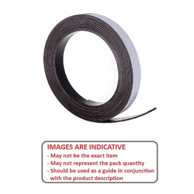 Rubber and Vinyl Magnet    1.52 x 19.05 x 304 mm  - Flexible with adhesive one side - MBA  (Pack of 5)