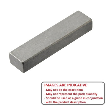 Machine Key    2.38 x 2.38 x 12.7 mm  - Square Ends Carbon Steel C45 - Standard - ExactKey  (Pack of 100)