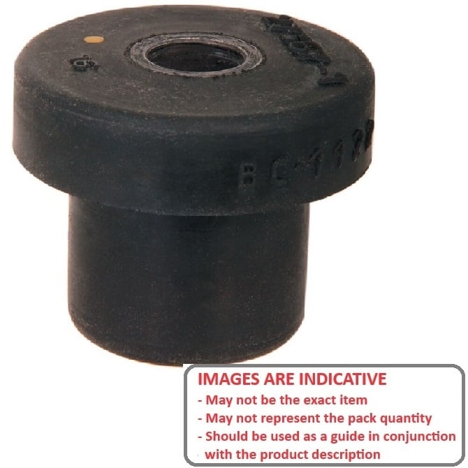 Bonded Mount  204kg - 44.45 x 31.8 x 31.75 mm  - Tee Bush Rubber - One Piece - MBA  (Pack of 75)