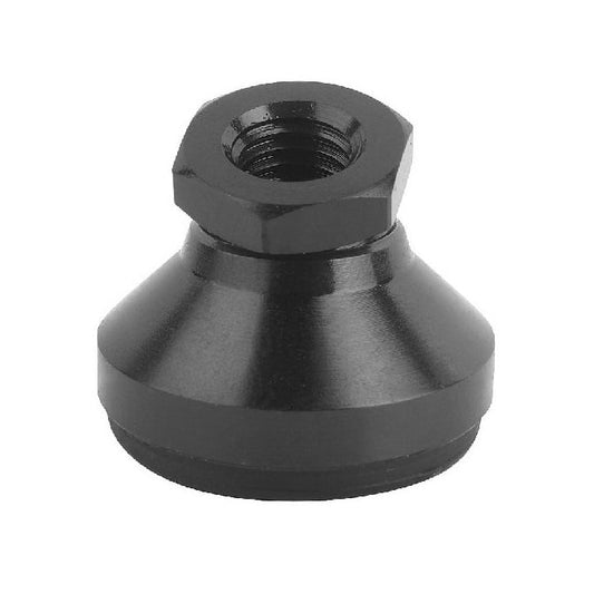 Supporto di livellamento 360 Kg - 1/4-20 UNC - 25,4 x 21,1 mm - Presa cromata nera con cuscinetto in gomma - MBA (confezione da 1)