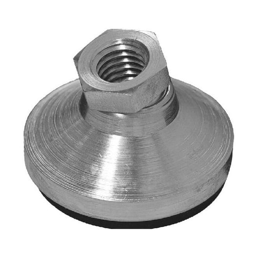 Levelling Mount    1/4-20 UNC x 25.4 x 7.9 - 360kg  - Socket Clear Chromate with Rubber Pad - MBA  (Pack of 1)