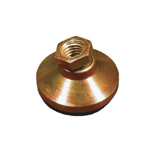 Levelling Mount    1/4-20 UNC x 25.4 x 7.9 - 360kg  - Socket Gold Chromate with Rubber Pad - MBA  (Pack of 1)