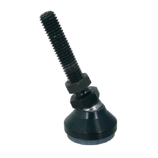 Levelling Mount    1/2-13 UNC x 47.6 x 50.8 - 1700kg  - Short Stud Black Chromate with Rubber Pad - Swivel - MBA  (Pack of 25)