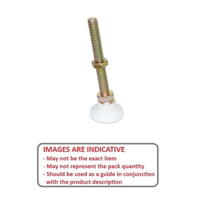 Levelling Mount    1-8 UNC x 101.6 x 203.2 - 1090kg  - Stud Gold Chromate with Acetal Base - Swivel - MBA  (Pack of 1)