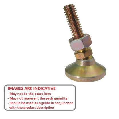 Levelling Mount    1-12 UNF x 101.6 x 108 - 9980kg  - Stud Gold Chromate - Swivel - MBA  (Pack of 1)