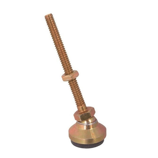 Levelling Mount    1-8 UNC x 101.6 x 203.2 - 7440kg mm  - Long Stud Gold Chromate with Rubber Pad - Swivel Leveling - MBA  (Pack of 1)
