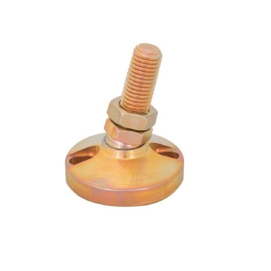 Levelling Mount    3/4-10 UNC x 76.2 x 50.8 - 3270kg mm  - Short Stud Gold Chromate - Swivel Leveling with Lag Holes - MBA  (Pack of 1)