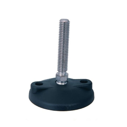 Levelling Mount 4490Kg - 1-8 UNC x 1x 125.2 - 4490kg mm  - Stud Nylon and Stainless - Leveling - With Lag Holes - MBA  (Pack of 1)