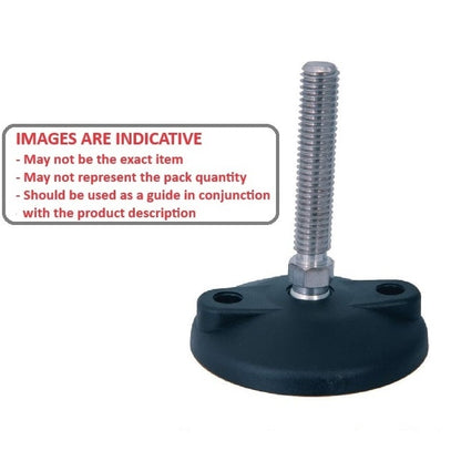 Levelling Mount    M16 x 78.7 x 64 - 900kg  - Stud Nylon and Steel - Leveling - With Lag Holes - MBA  (Pack of 1)