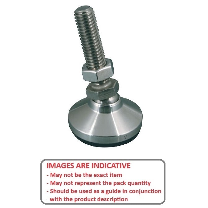 Levelling Mount    1-8 UNC x 101.6 x 108 - 9980kg  - Short Stud Stainless 303-304 - 18-8 - A2 - Swivel - MBA  (Pack of 1)