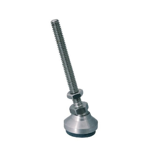 Levelling Mount    1/2-13 UNC x 47.6 x 50.8 - 1700kg  - Stud Stainless 303 with Rubber Pad - Swivel - MBA  (Pack of 1)