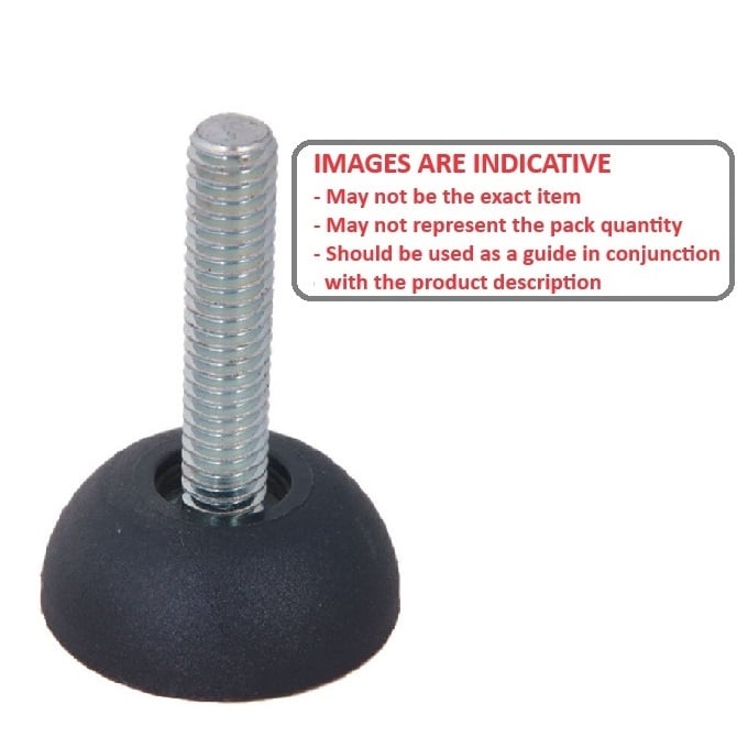 Levelling Mount    M8 x 50 x 45 - 100kg  - Stud Thermoplastic - MBA  (Pack of 1)