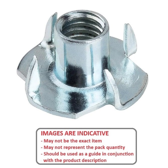 Blind Nut 4-40 UNC  - Tee Flat Base Steel Zinc Plated - MBA  (Pack of 45)