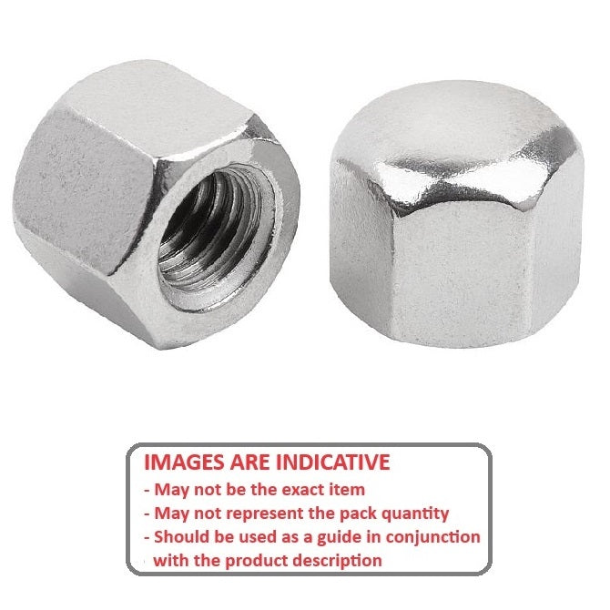 Cap Nut    M6 mm  -  Stainless 303-304 - 18-8 - A2 - MBA  (Pack of 10)