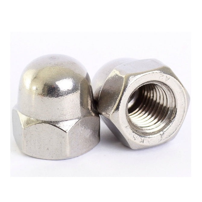 Dome Nut    M6 mm  -  Stainless 303-304 - 18-8 - A2 - MBA  (Pack of 100)
