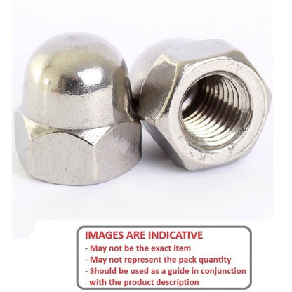 Dome Nut 1/2-20 UNF Stainless 303-304 - 18-8 - A2 - MBA  (Pack of 50)