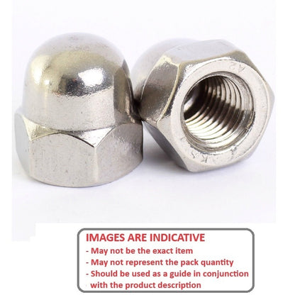 Dome Nut    M20 mm  -  Stainless 316 - A4 - MBA  (Pack of 25)