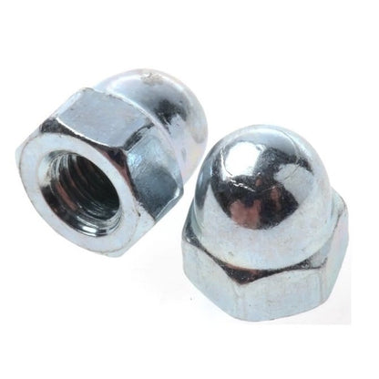 Dome Nut    M4 mm  -  Steel Chrome Plated - MBA  (Pack of 50)
