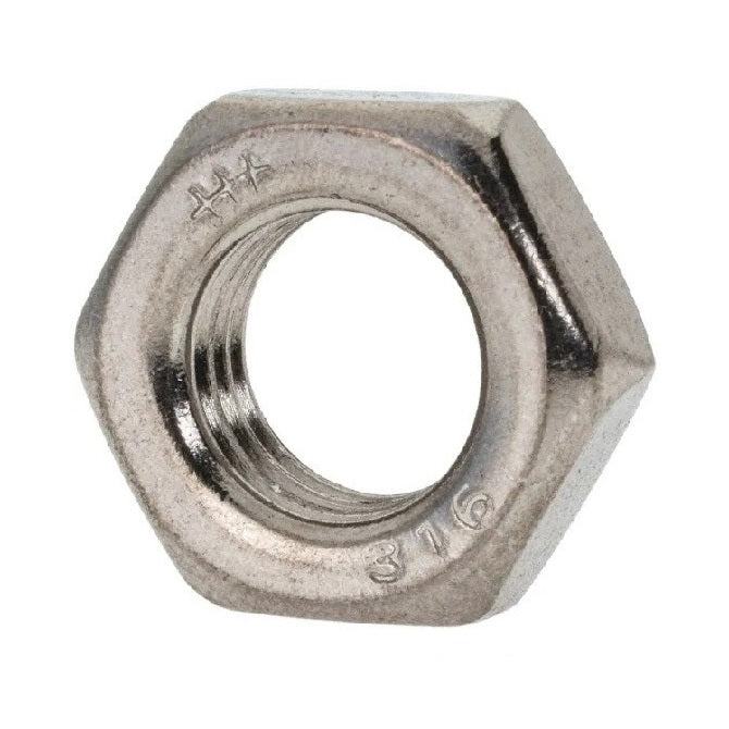 Hexagonal Nut    M5 mm  - Half Stainless 316 - A4 - MBA  (Pack of 10)
