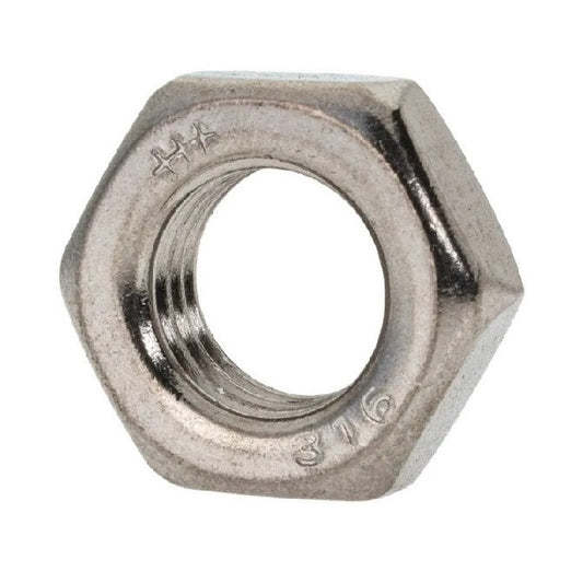 Hexagonal Nut 5/16-18 UNC  - Half Stainless 303-304 - 18-8 - A2 - MBA  (Pack of 20)