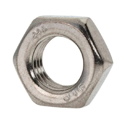 Hexagonal Nut    M8 mm  - Half Stainless 316 - A4 - MBA  (Pack of 10)