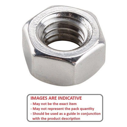 Hexagonal Nut 1-72 UNF  - Standard Stainless 303-304 - 18-8 - A2 - MBA  (Pack of 20)