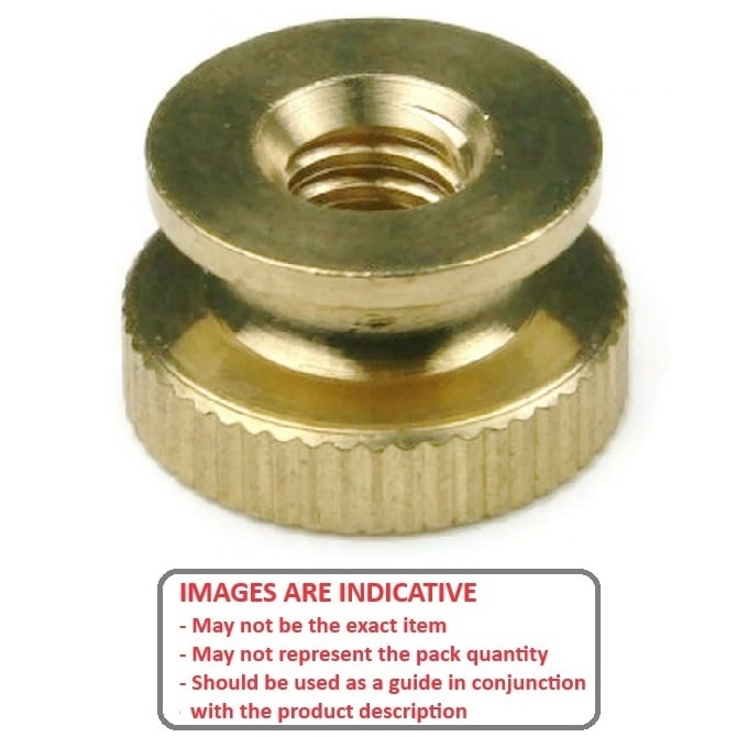 Thumb Nut 1/4-20 UNC x 9.5 mm  - Collared Brass - MBA  (Pack of 1)