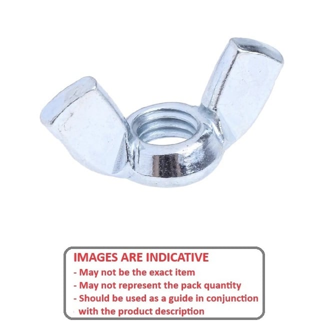 Wing Nut    M6 mm  -  Steel Zinc Plated - MBA  (Pack of 20)
