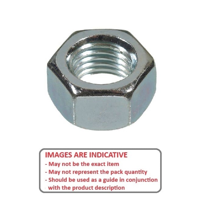 Hexagonal Nut 1/8-40 BSW Steel Zinc Plated - MBA  (Pack of 10)