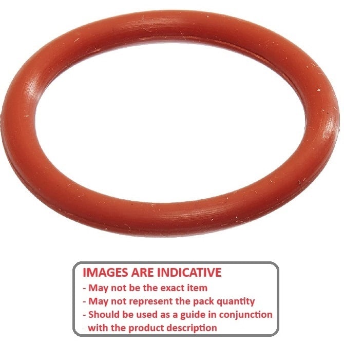 Joint torique en caoutchouc de silicone 2,57 x 1,78 mm - Rouge - Duro 70 - BS005 - MBA (Pack de 100)