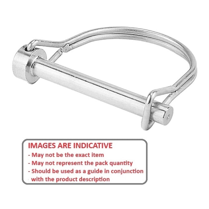 Wire Lock Lynch Pin    7.94 x 44.45 x 2.3 mm  -  Stainless 304 Grade - Round Double - MBA  (Pack of 1)