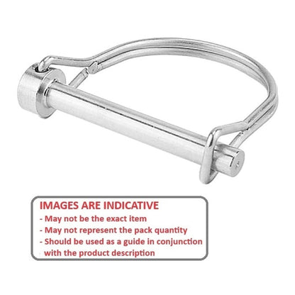 Wire Lock Lynch Pin    6.35 x 44.45 x 2.3 mm  -  Stainless 304 Grade - Round Double - MBA  (Pack of 2)