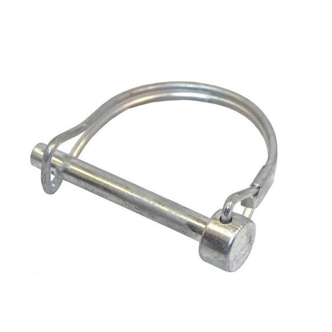 Wire Lock Lynch Pin    6.35 x 44.45 x 2.3 mm  -  Carbon Steel Zinc Plated - Round Double - MBA  (Pack of 1)