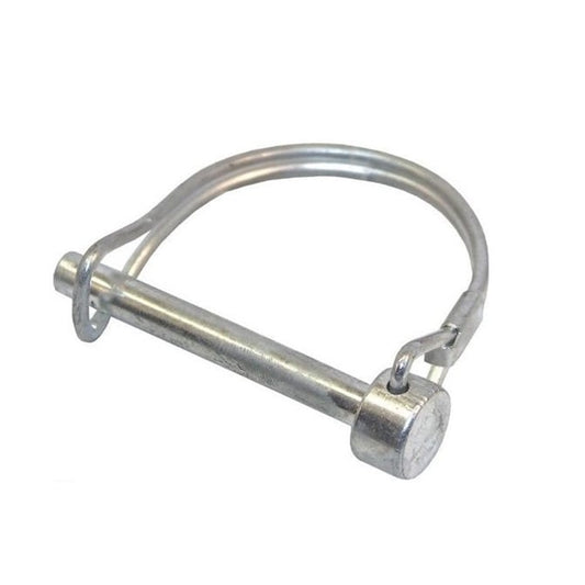 Wire Lock Lynch Pin    9.53 x 44.45 x 2.3 mm  -  Carbon Steel Zinc Plated - Round Double - MBA  (Pack of 1)