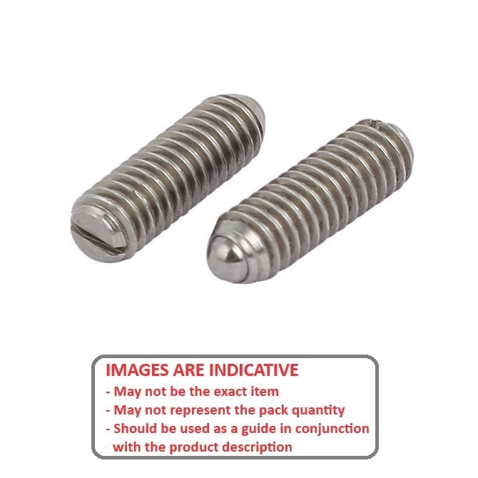 Piston à bille 1/2-13 UNC x 19,1 mm en acier inoxydable de qualité 303 - Bille - Fileté - MBA (Pack de 1)
