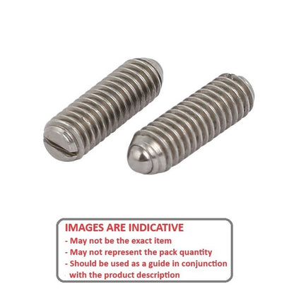 Piston à bille 3/8-16 UNC x 20,3 mm en acier inoxydable de qualité 303 - Bille - Fileté - MBA (Pack de 1)