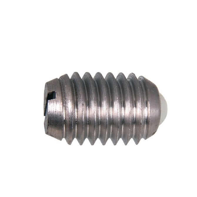 Stantuffo a molla 8-36 UNF x 11,1 mm - Corpo in acciaio inossidabile per impieghi gravosi con acetale - Molla - Filettato - MBA (confezione da 1)