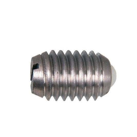 Stantuffo a molla 8-32 UNC x 15,9 mm - Corpo in acciaio inossidabile per impieghi gravosi con acetale - Molla - Filettato - MBA (confezione da 1)
