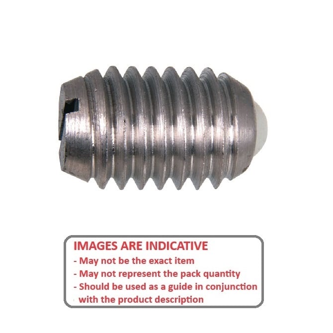 Piston à ressort 1/4-20 UNC x 30,9 mm Corps en acier inoxydable avec acétal - Ressort - Fileté - MBA (Pack de 1)