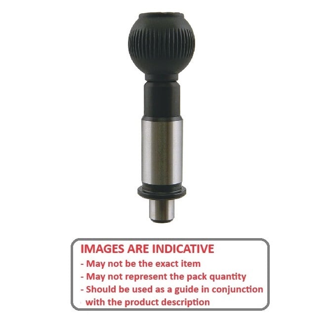 Indexing Plunger   38 x 60 mm  - Ball Grip Precision Steel - Indexing - MBA  (Pack of 1)