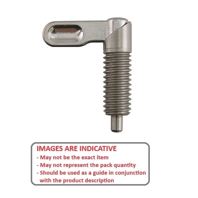 Indexing Plunger    M12 x 25 x 6 mm  - Grip Without Nut Stainless - Indexing - MBA  (Pack of 1)